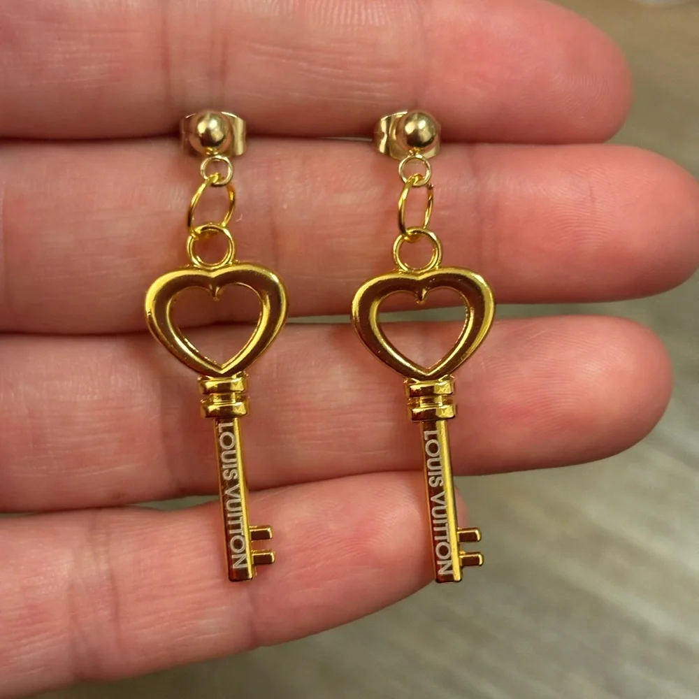 Gold lv earrings